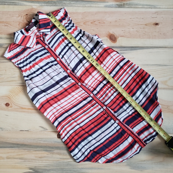 Red, White, and Blue Button Down Tank Top - Picture 4 of 5